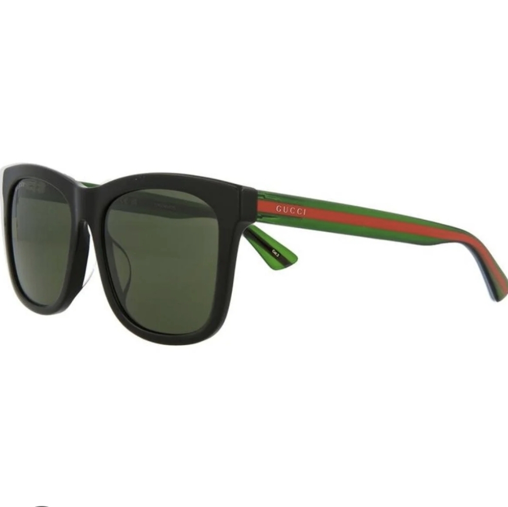 Gucci Black and Green Sunglasses with Case Style GG0057SKN